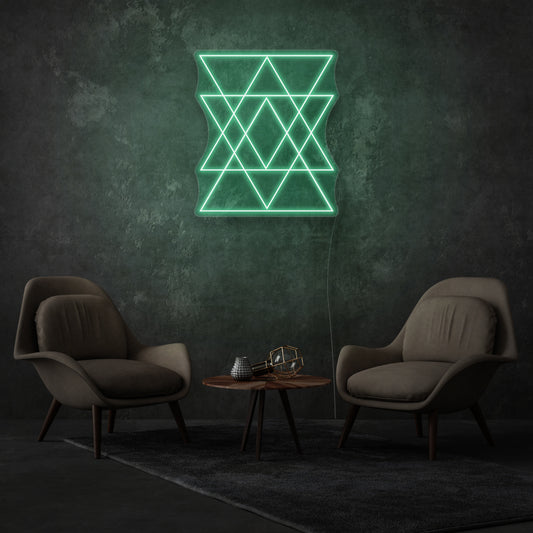 Geometric Triangles LED Neon Sign