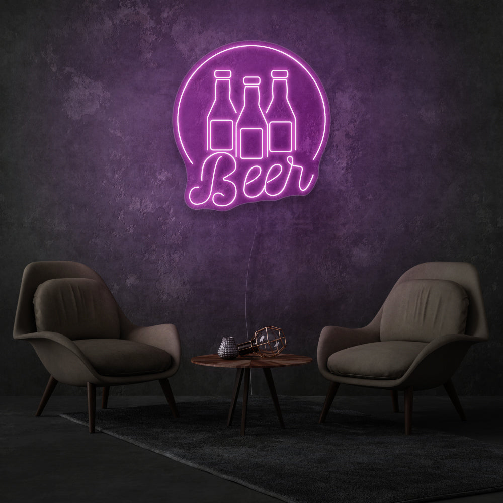 Three Beers LED Neon Sign