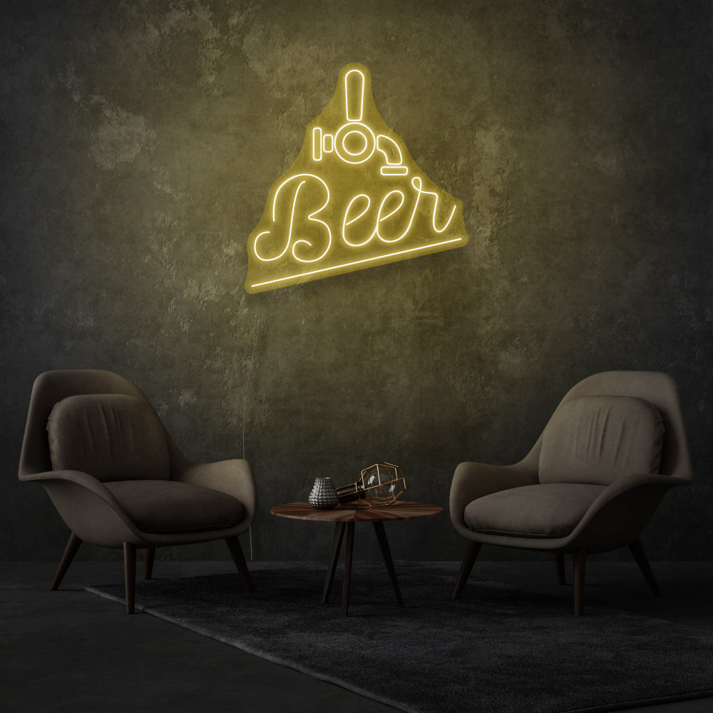 Beer With Valve Handle LED Neon Sign