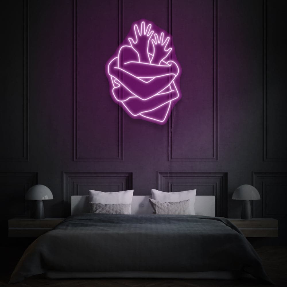 Anatomical Heart Made Of Hands LED Neon Sign
