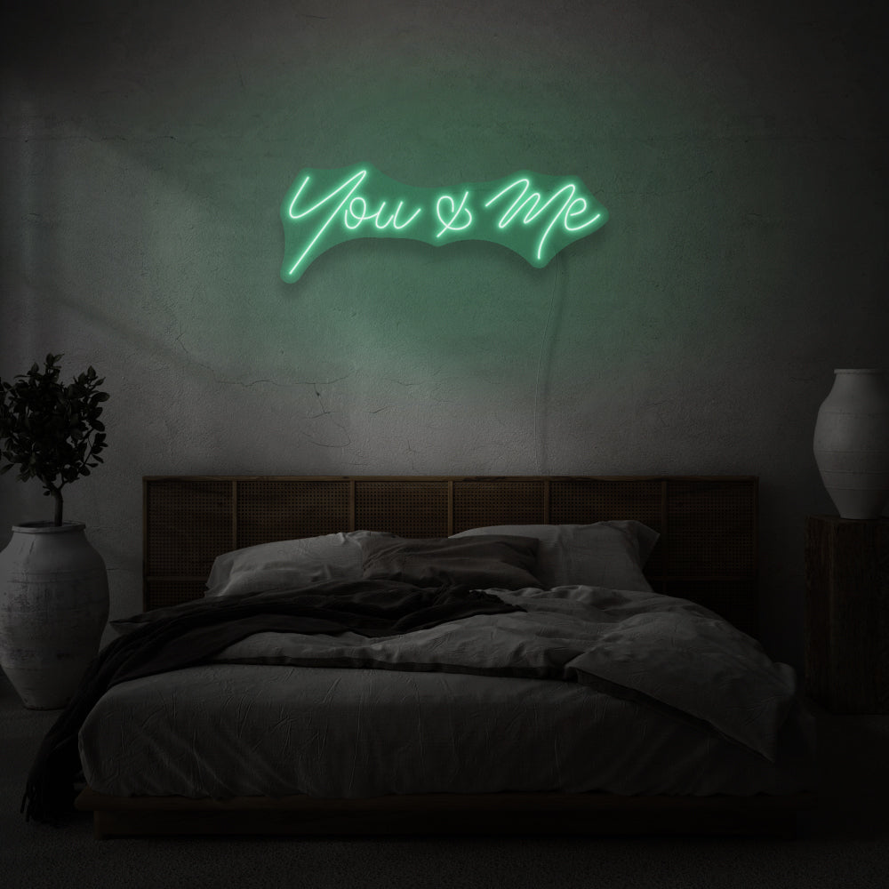 You & Me Cursive Neon Writing