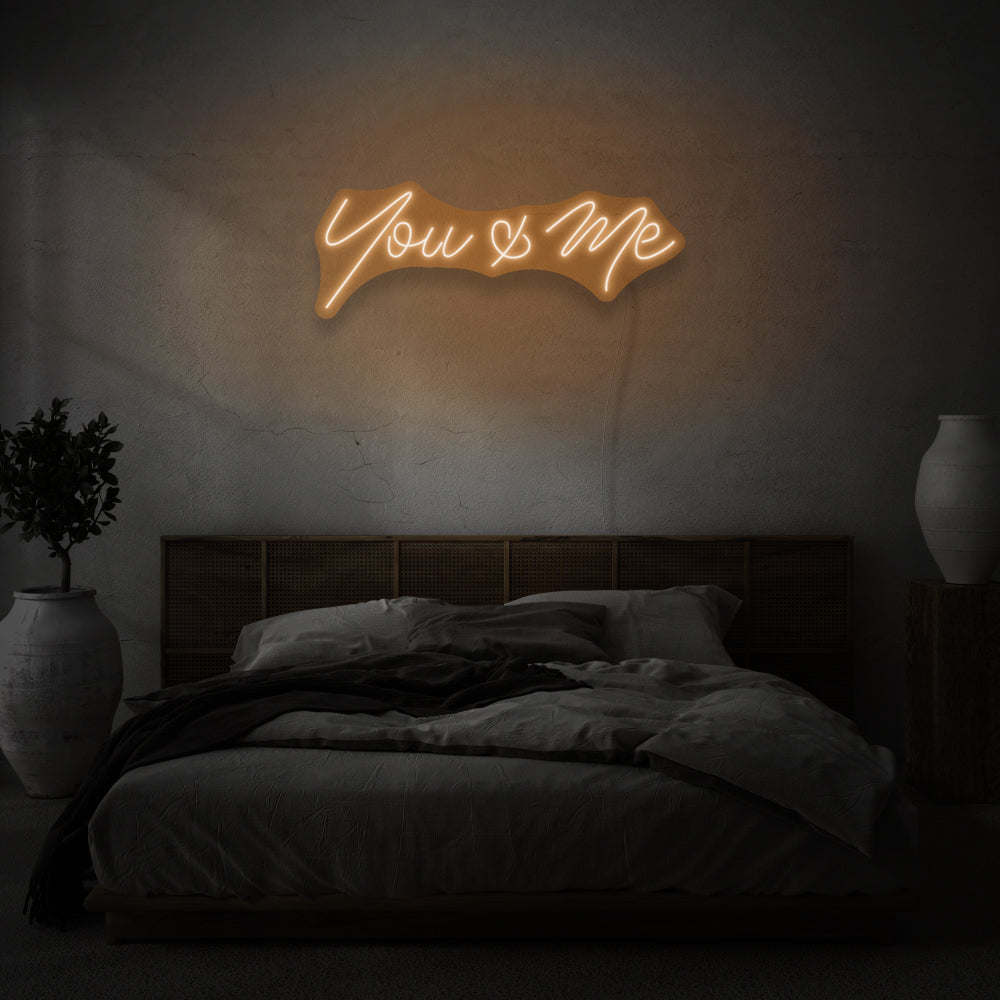 You & Me Cursive Neon Writing