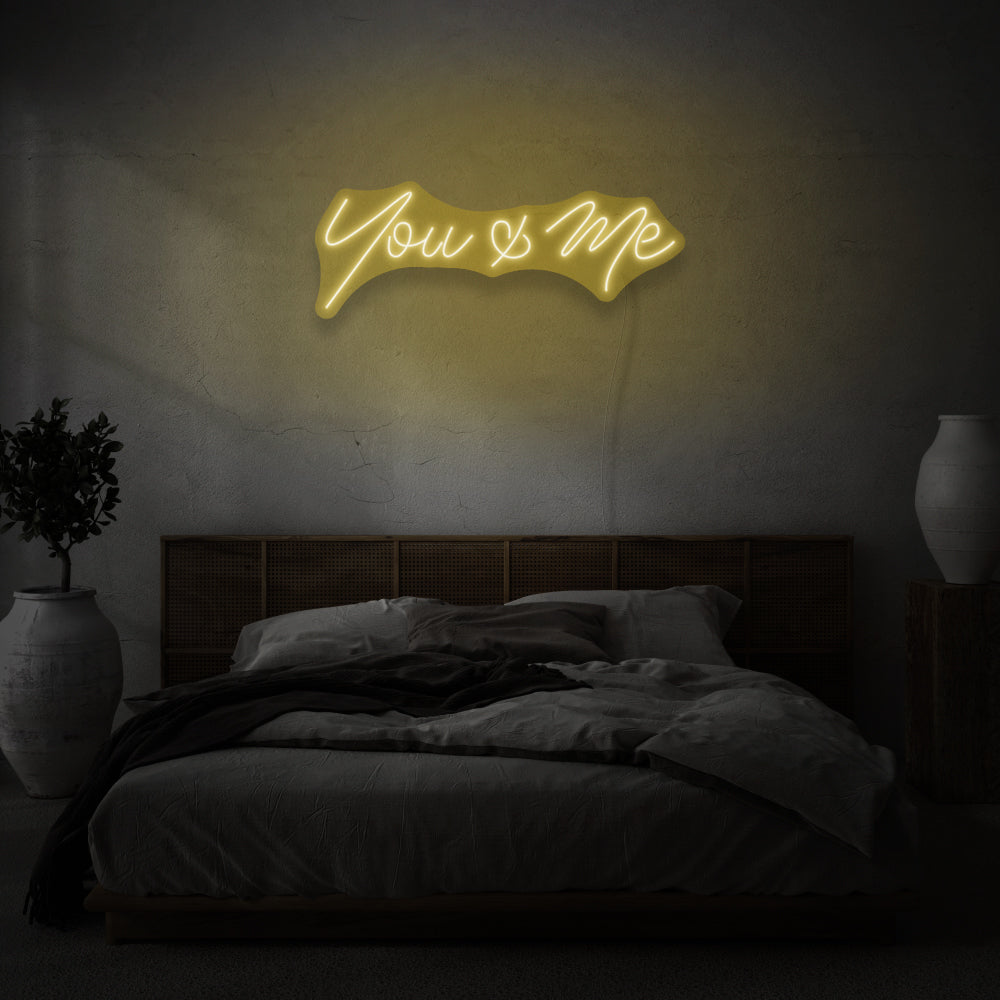 You & Me Cursive Neon Writing