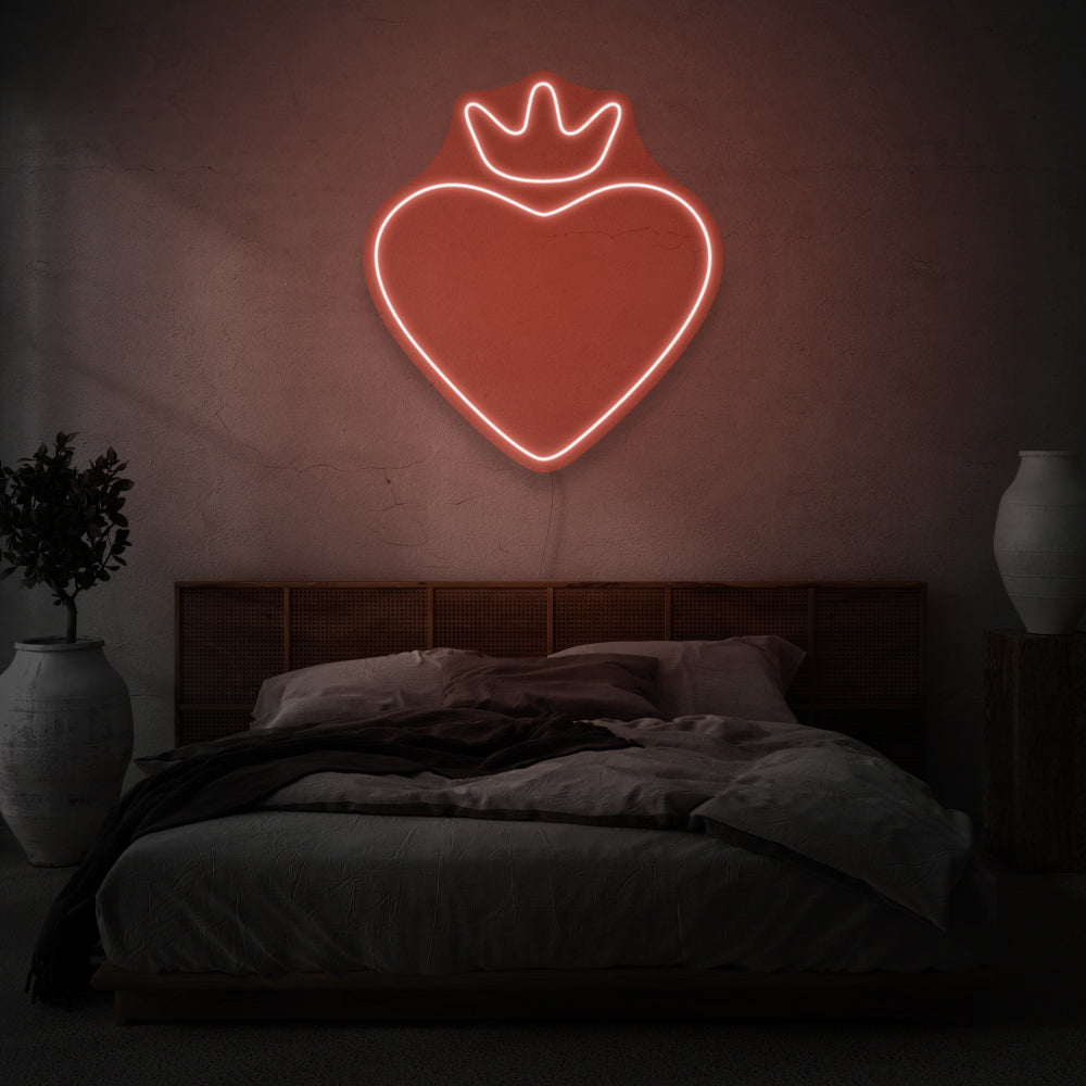 Heart With Crown LED Neon Sign