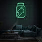 Jar With Ghost LED Neon Sign