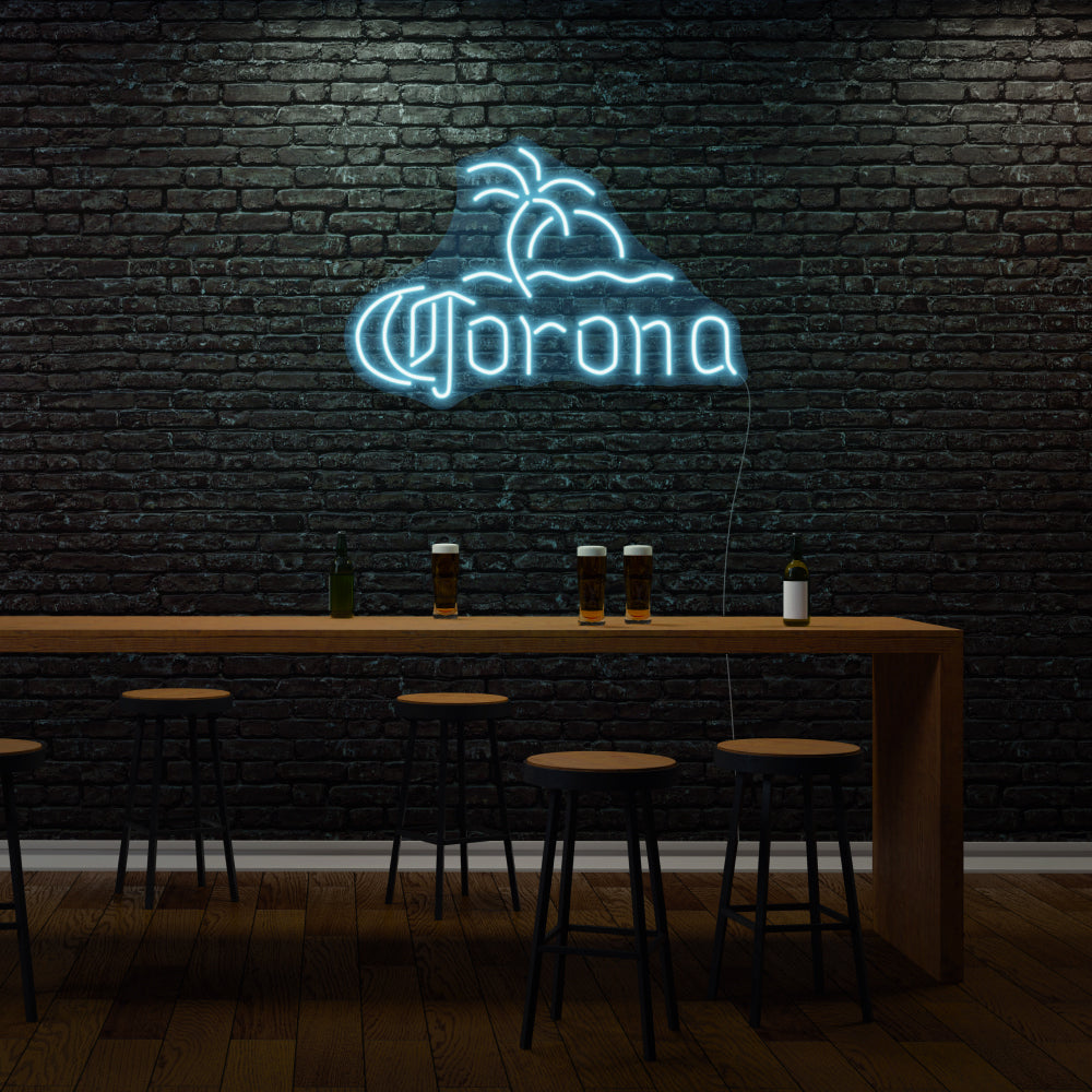 Corona Beer With Palm Tree LED Neon Sign