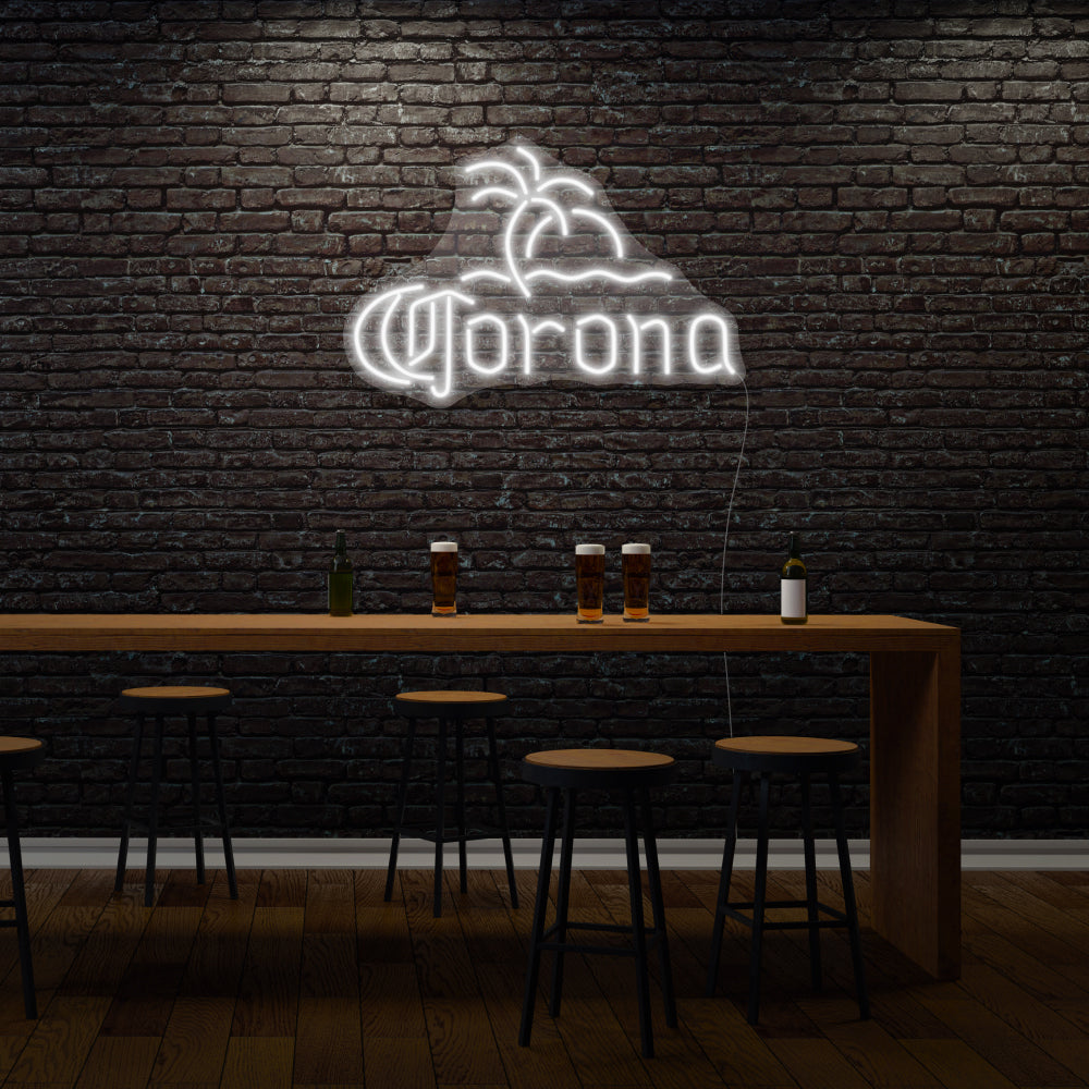 Corona Beer With Palm Tree LED Neon Sign