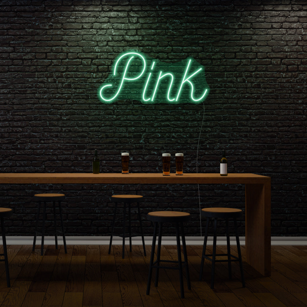 Pink Cursive Neon Writing