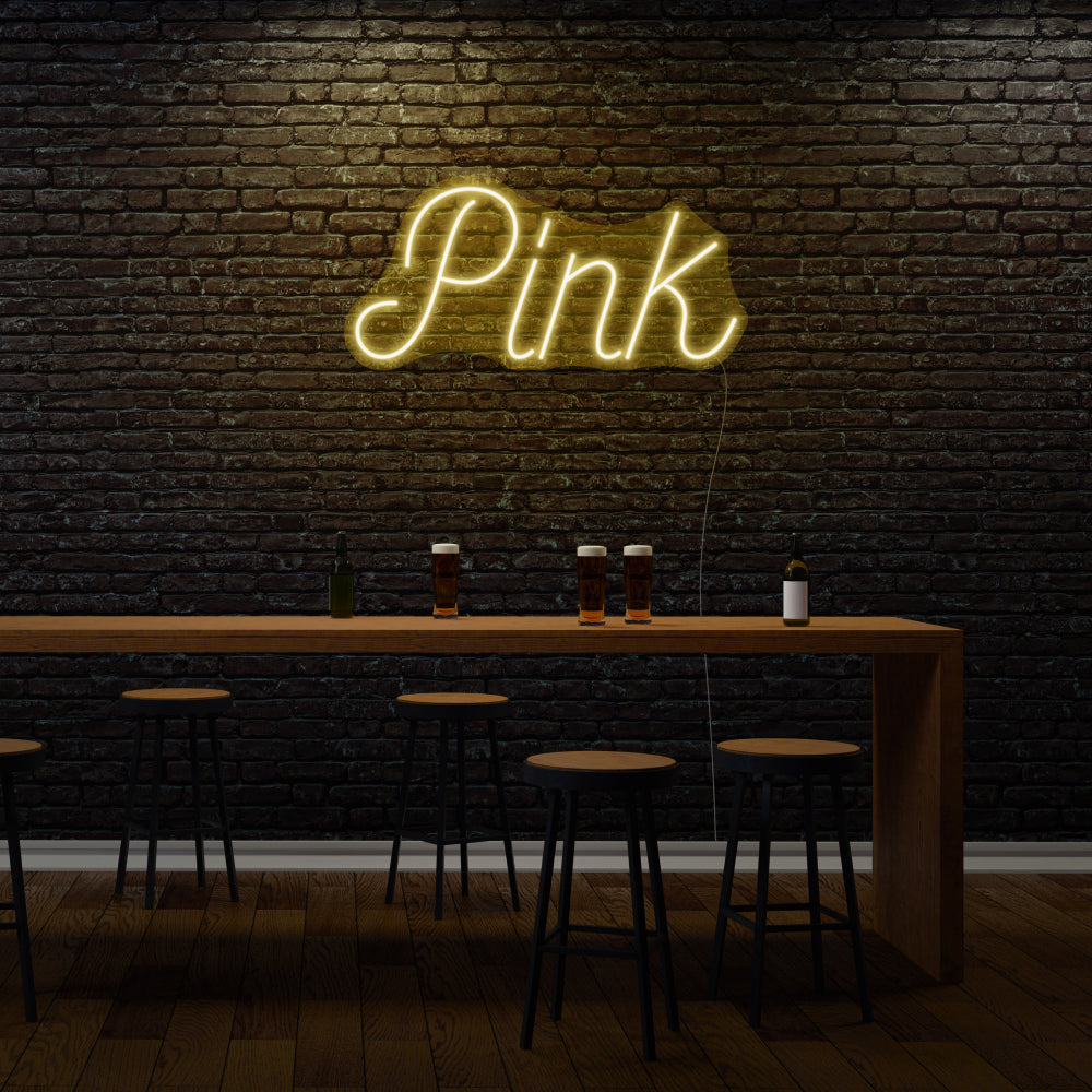 Pink Cursive Neon Writing