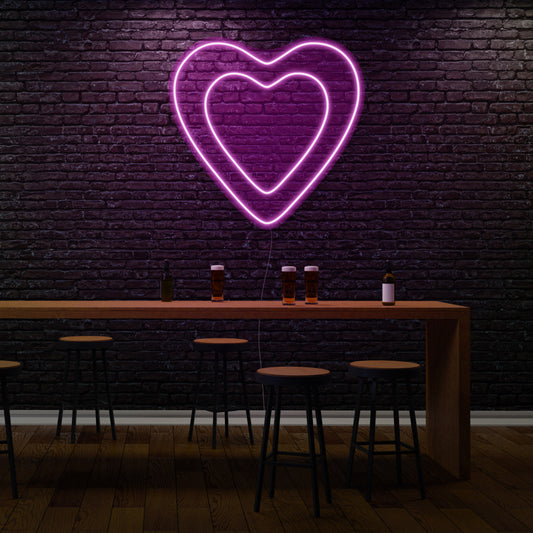 Heart In Heart LED Neon Sign