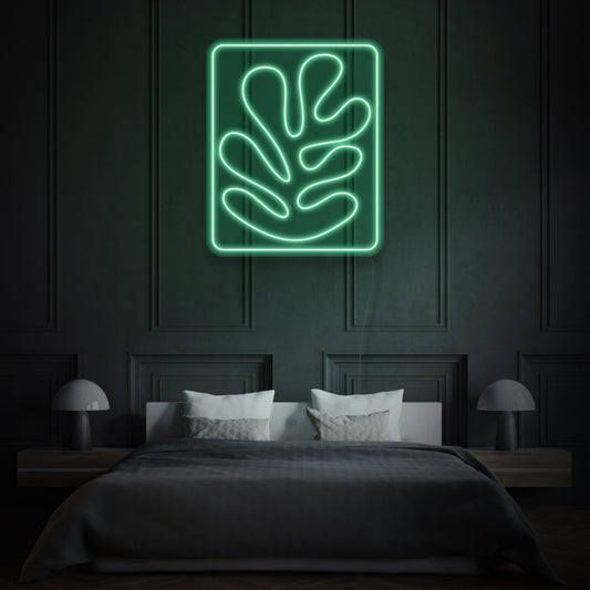 Monstera Inside Square LED Neon Sign