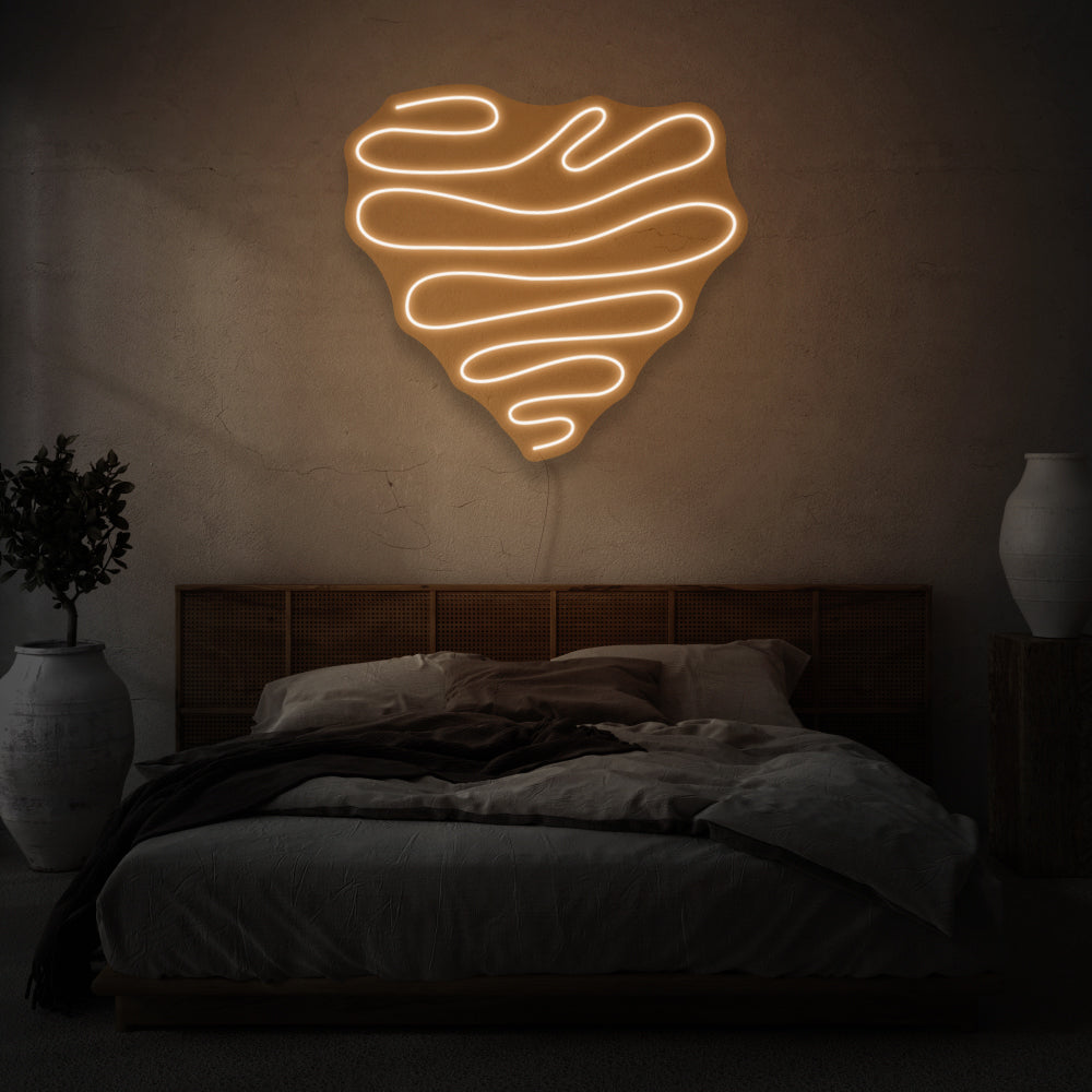 Squiggle Heart LED Neon Light