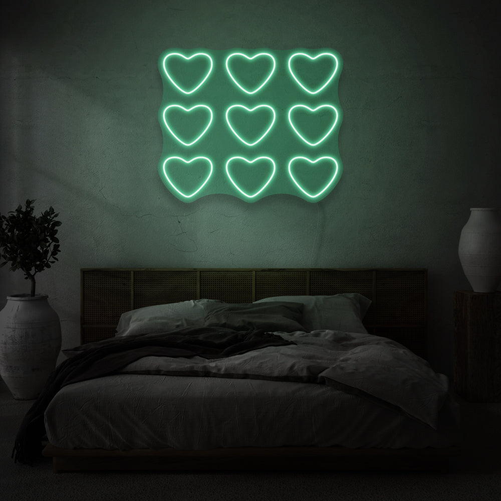 Nine Hearts LED Neon Light
