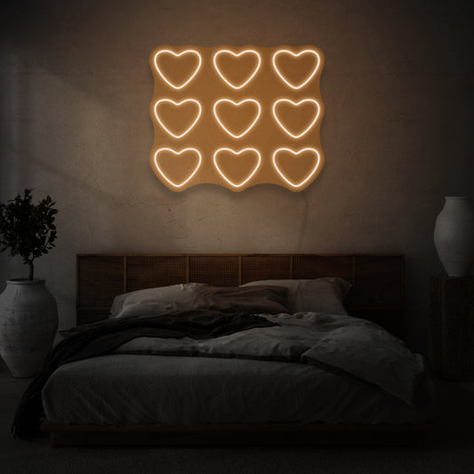 Nine Hearts LED Neon Light