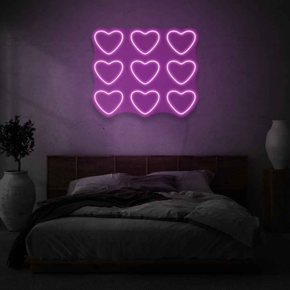 Nine Hearts LED Neon Light