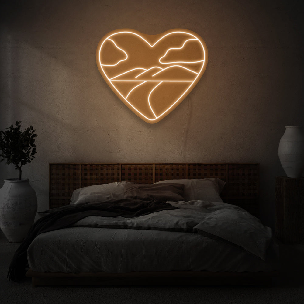 Heart With Landscape LED Neon Sign