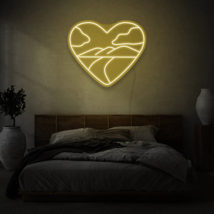 Heart With Landscape LED Neon Sign