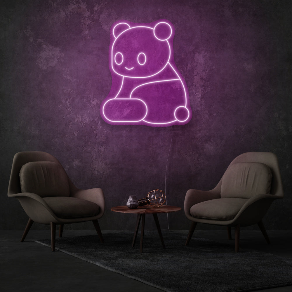 Cute Minimalistic Bear LED Neon Sign