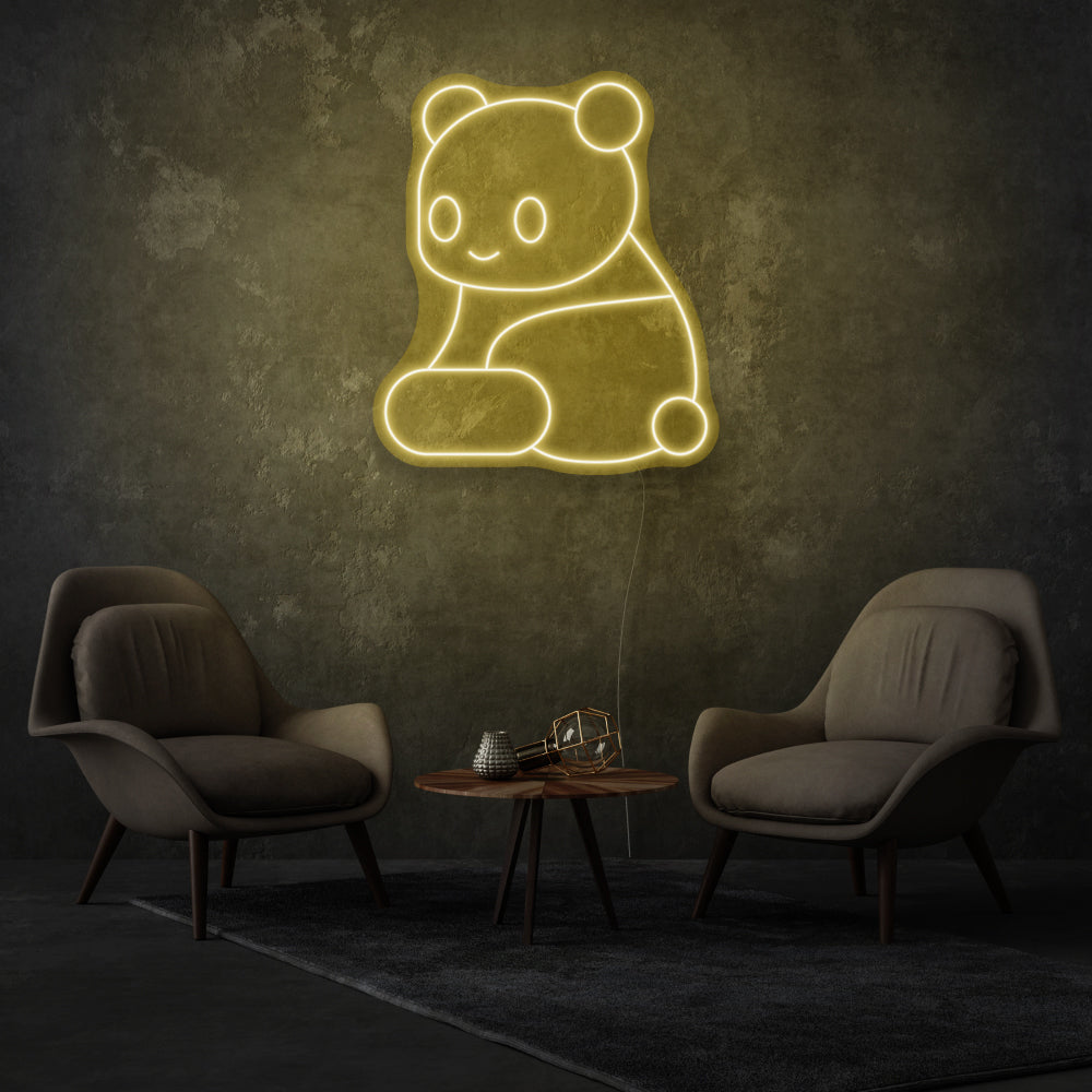 Cute Minimalistic Bear LED Neon Sign