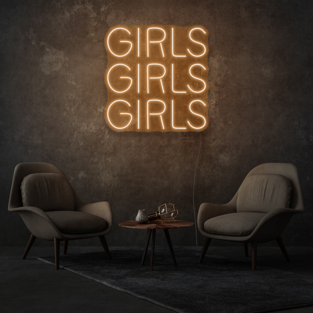 Girls Girls Girls LED Neon Writing