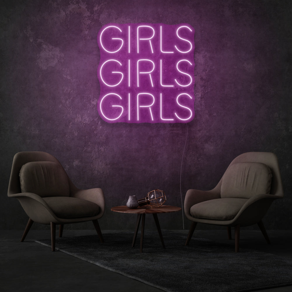 Girls Girls Girls LED Neon Writing