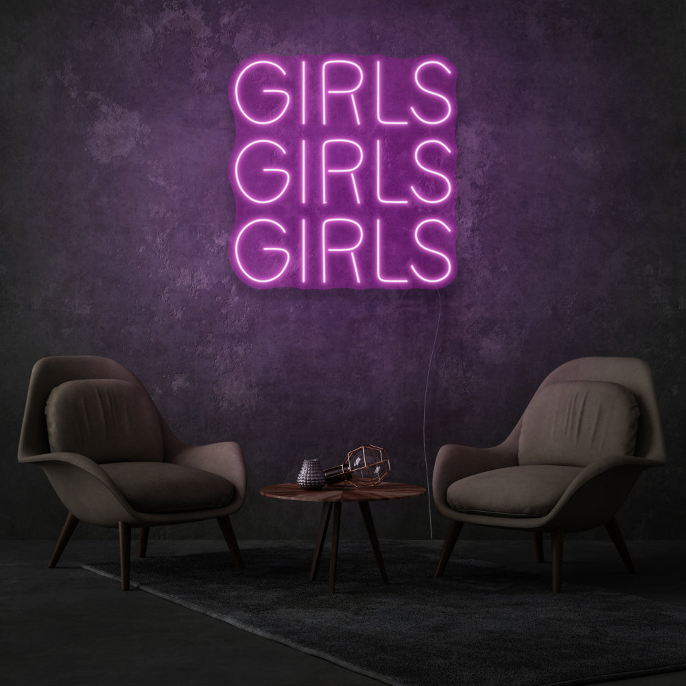 Girls Girls Girls LED Neon Writing