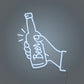 Hand Holding a Beer Bottle LED Neon Sign