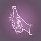 Hand Holding a Beer Bottle LED Neon Sign