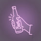 Hand Holding a Beer Bottle LED Neon Sign