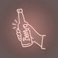 Hand Holding a Beer Bottle LED Neon Sign