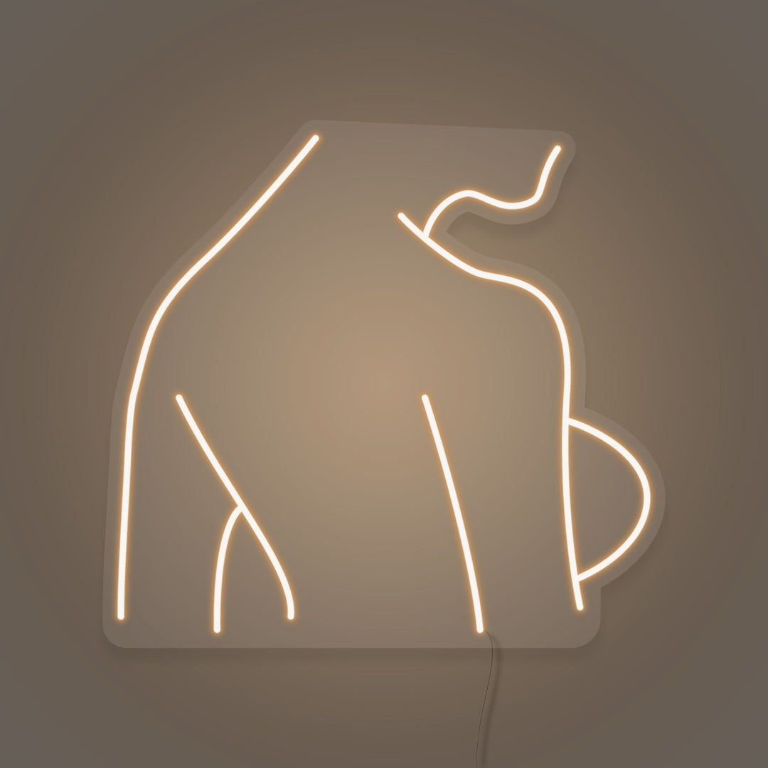Naked Woman Side Profile Neon Light