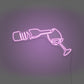 Wine Poured To Glass Neon Light