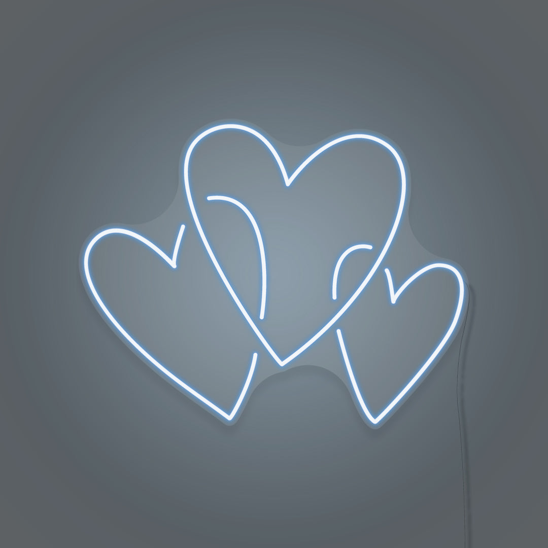 Three Hearts Custom Neon LED Light