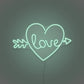 Arrow Heart Love Custom Neon Sign