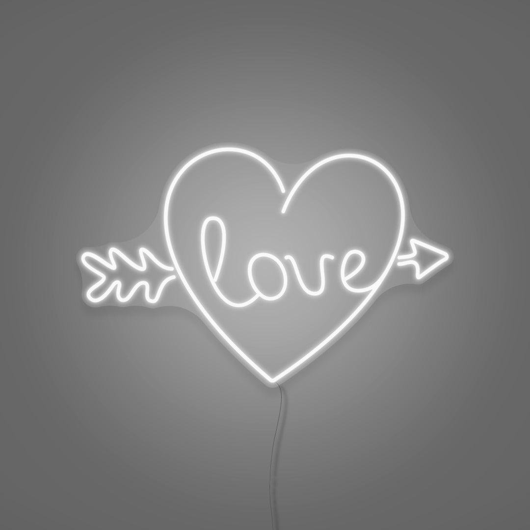 Arrow Heart Love Custom Neon Sign
