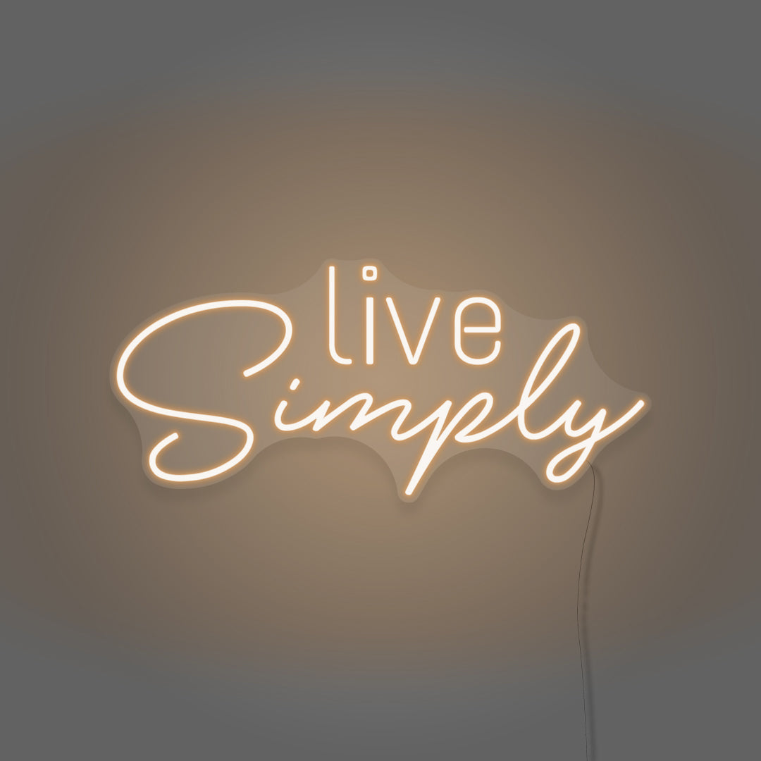 Live Simply Neon Lights Writing