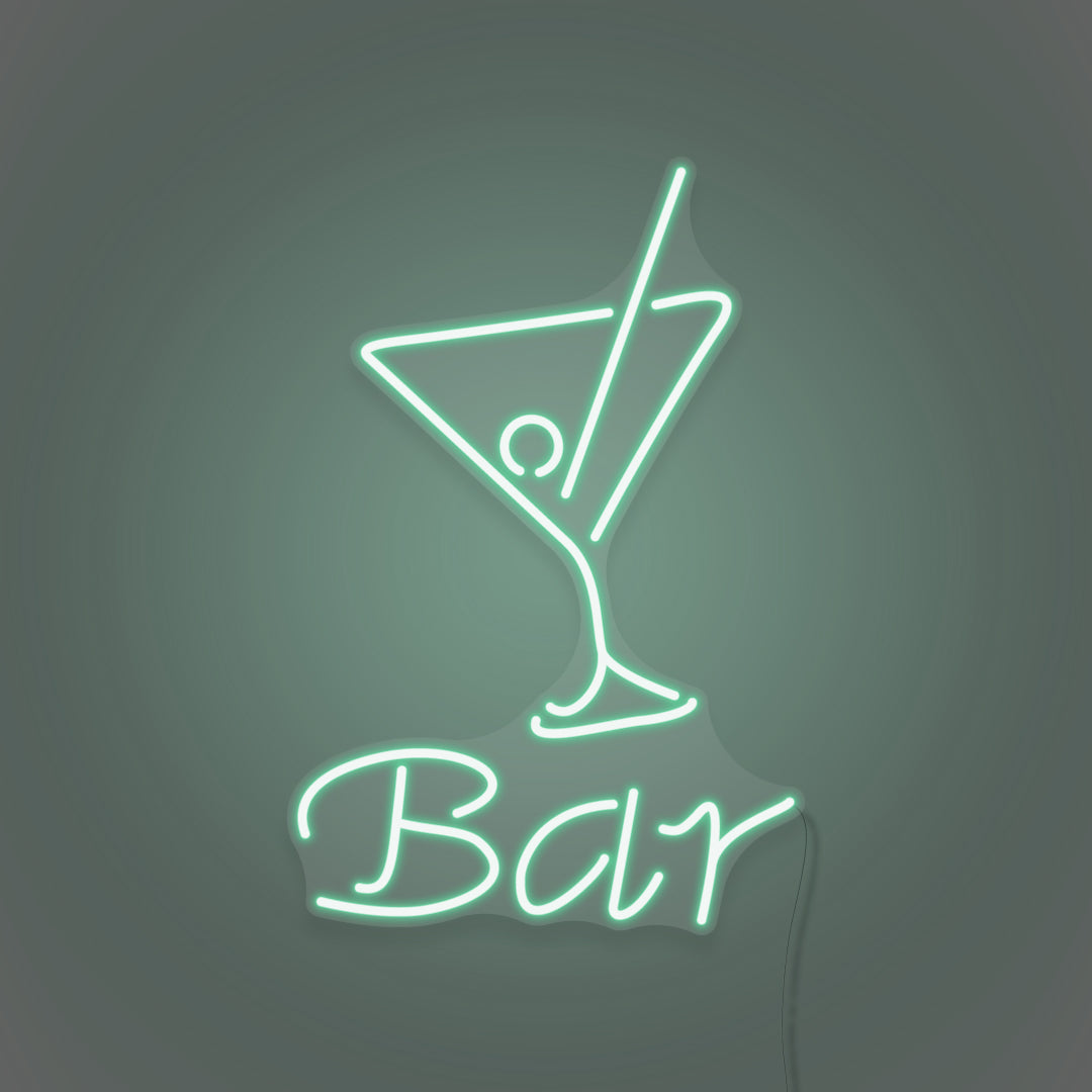 Bar with Drink Neon Light Aesthetic