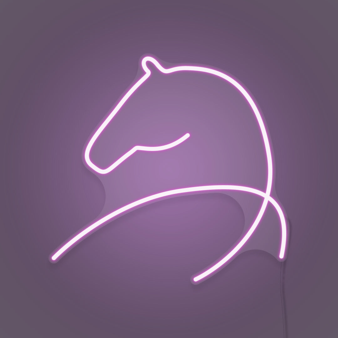 Minimalist Horse Head Neon Light
