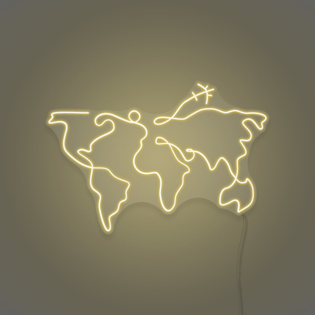 World Map LED Neon Sign