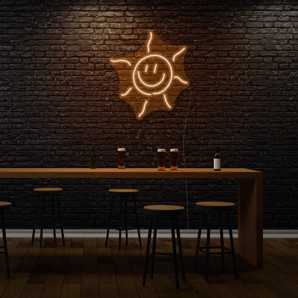 Smiling Sun LED Neon Sign
