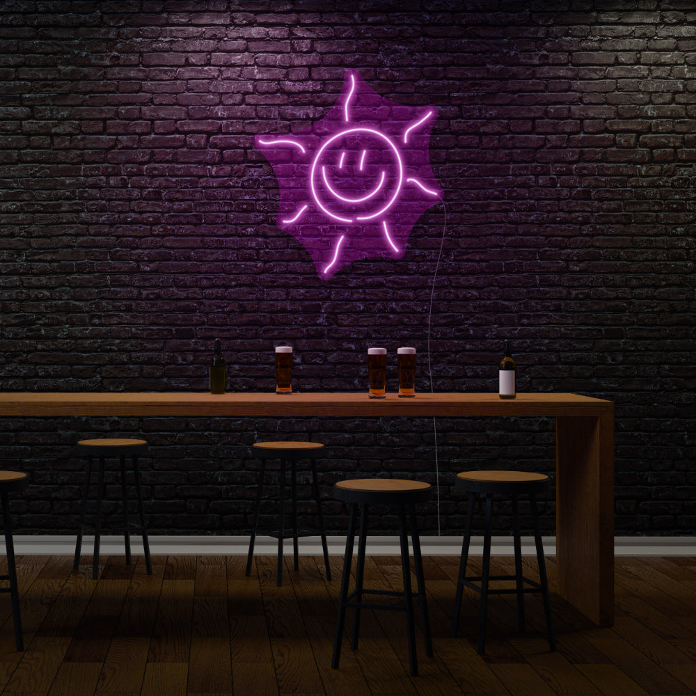 Smiling Sun LED Neon Sign