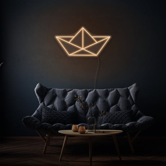 Origami Boat LED Neon Sign