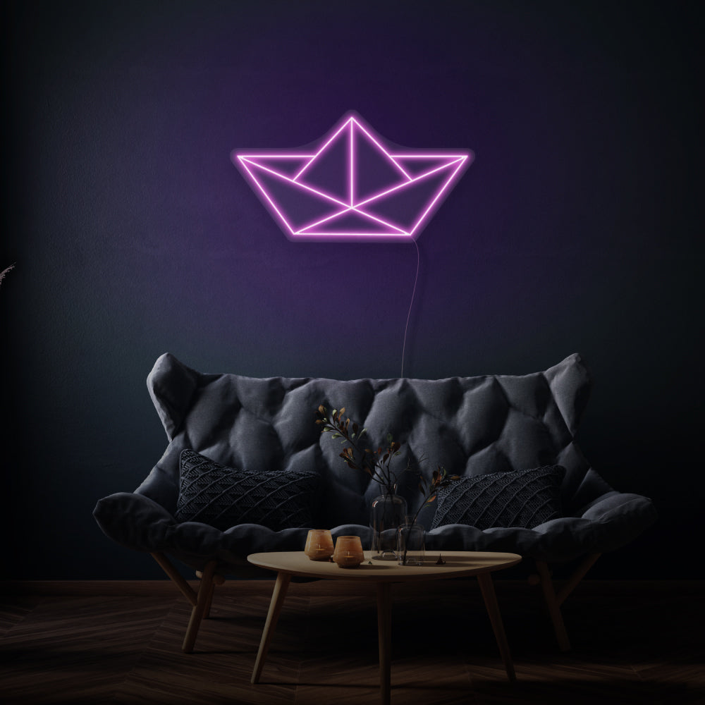 Origami Boat LED Neon Sign