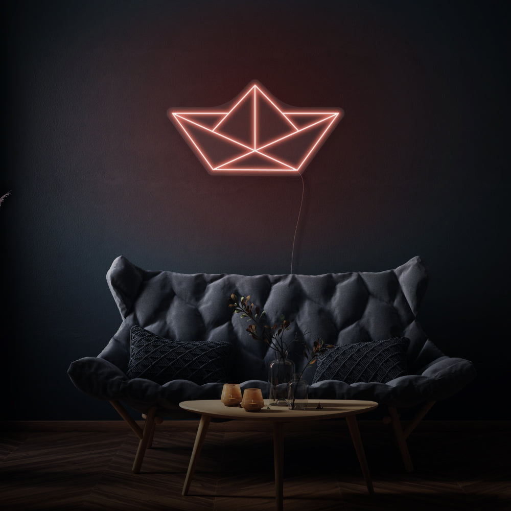 Origami Boat LED Neon Sign