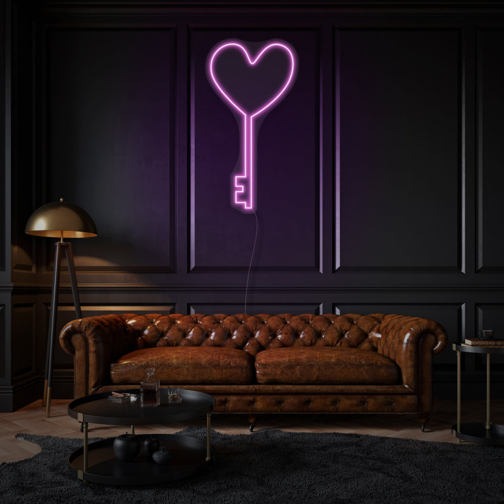 Heart-Key LED Neon Sign