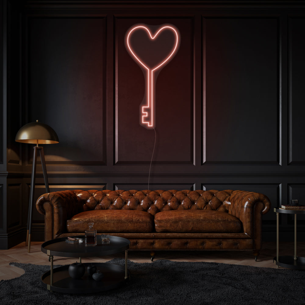 Heart-Key LED Neon Sign