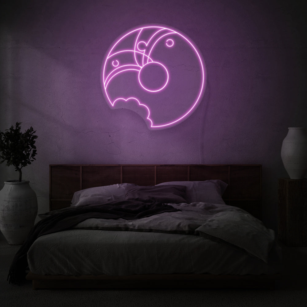 Partially Eaten Donut LED Neon Sign