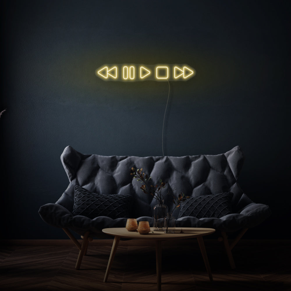 Music Player Buttons LED Neon Light