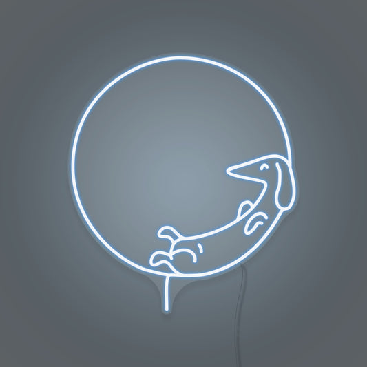 Dachshund on the Moon LED Neon Sign