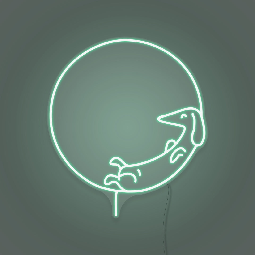 Dachshund on the Moon LED Neon Sign